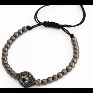 Two Unisex adjustable bracelets Gunmetal